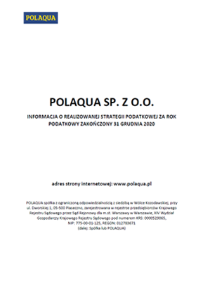 Informacja o realizowanej strategii podatkowej za rok 2020